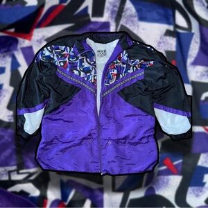 Vintage Sunterra 90s Colorblock Windbreaker Jacket – Purple/Black – Size L